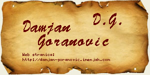 Damjan Goranović vizit kartica
